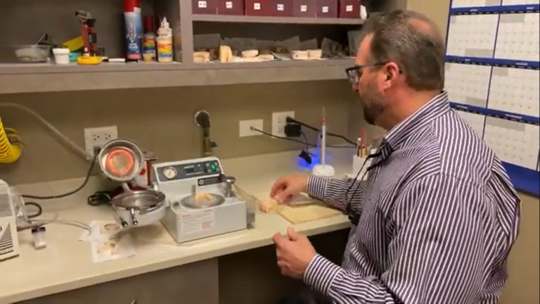 Dr. SKopek of Skopek Orthodontics making clear aligners for his patients