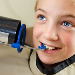 Skopek Orthodontics kid getting dental xray