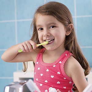 Skopek Orthodontics little girl brushing her teeth